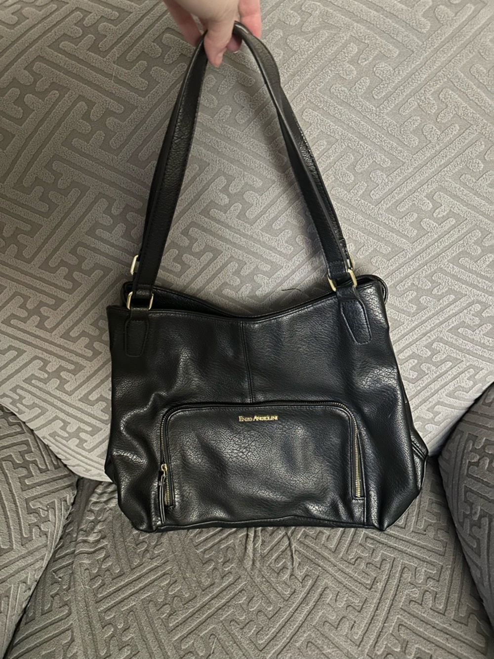 Enzo Angiolini Black Leather Shoulder Bag